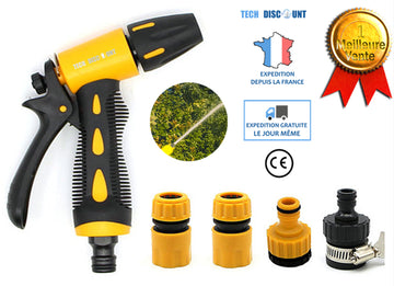 TD® Pistolet d'arrosage jardin haute pression pulvérisateur à main à eau lavage voiture réglable arrosoir confortable lave-auto anim